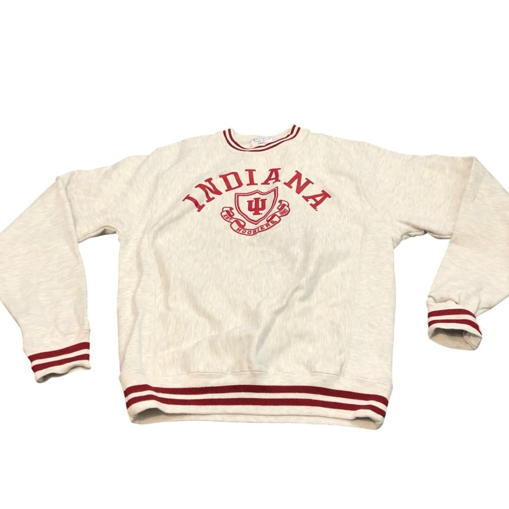 Champion Reverse Weave Indiana Hoosiers Sweatshirt Mens Small Gray Crewneck